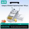 SAMZHE Cat6 Shielded RJ45 Plugs, 50U Gold-Plated (100-Pack)