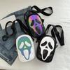 Simple Messenger Bag Niche Trend Funny Ghost Skull Messenger Shoulder Bag Personalized Soft Phone Small Satchel