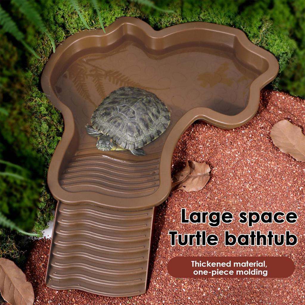 Reptile Bathing Pool Aquarium Turtle Climbing Pet Basin Fish Tank Decoration Reptile Water Bowl For Turtle Bearded Dragon