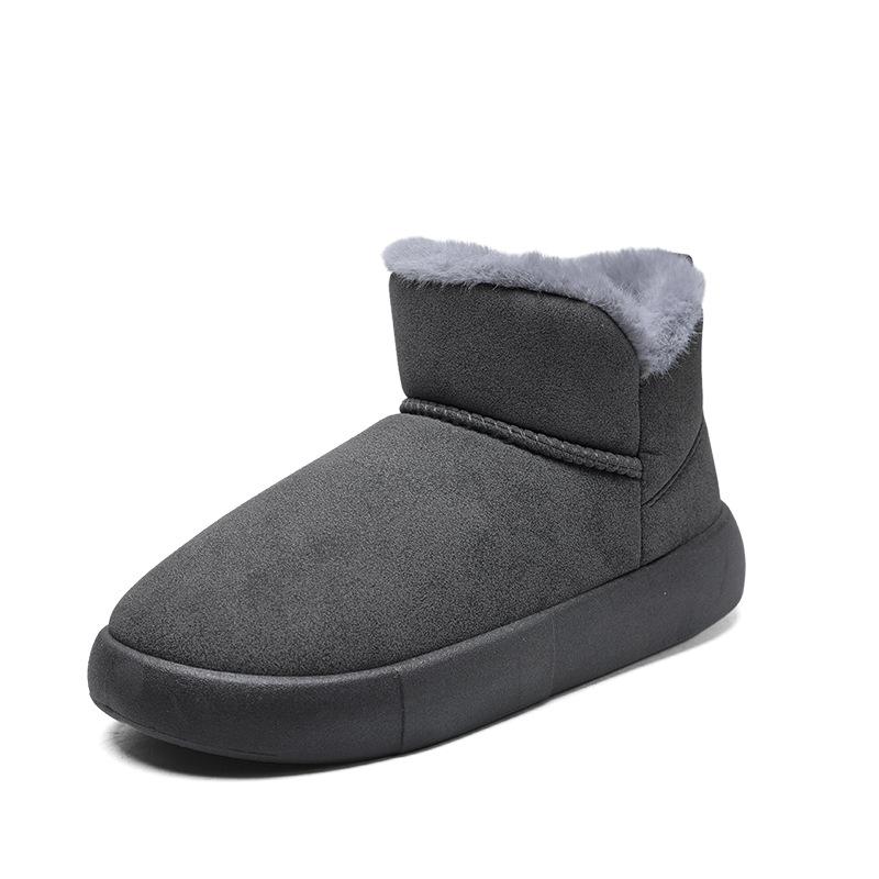 Fleece men's snow boots short thermal cotton shoes thickened fleece non-slip men's short boots bread shoes winter new