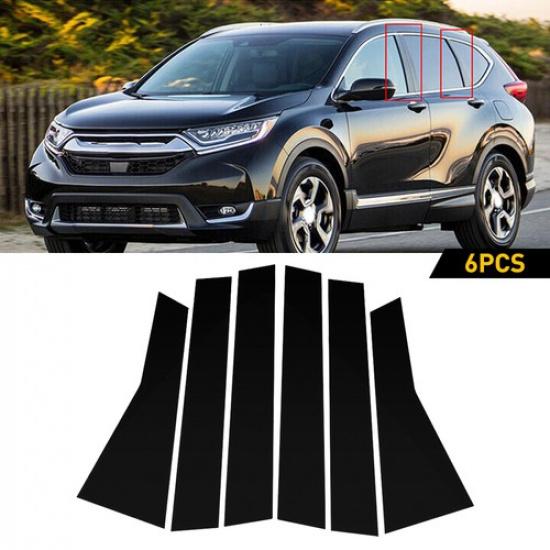 Set For Honda 2007- CR-V Black Pillar Posts Set Door Trim Piano Cover Kit US