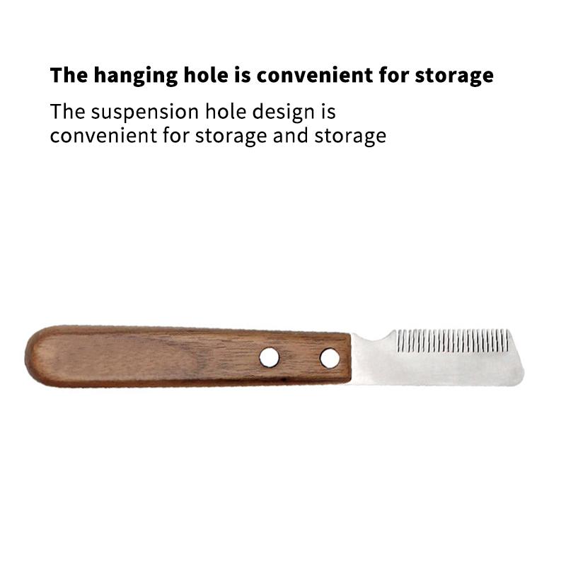 Haustier Entfilzungsbürste Edelstahl Holzgriff Stripping Slicer Haarentferner Tragbar Haustiere Fellpflege Schönheitszubehör