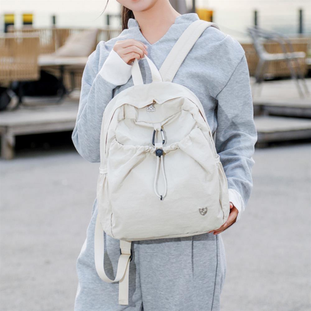 New Arrivals Open Run Women Lightweight Nylon Pocket Backpack Drawstring Design