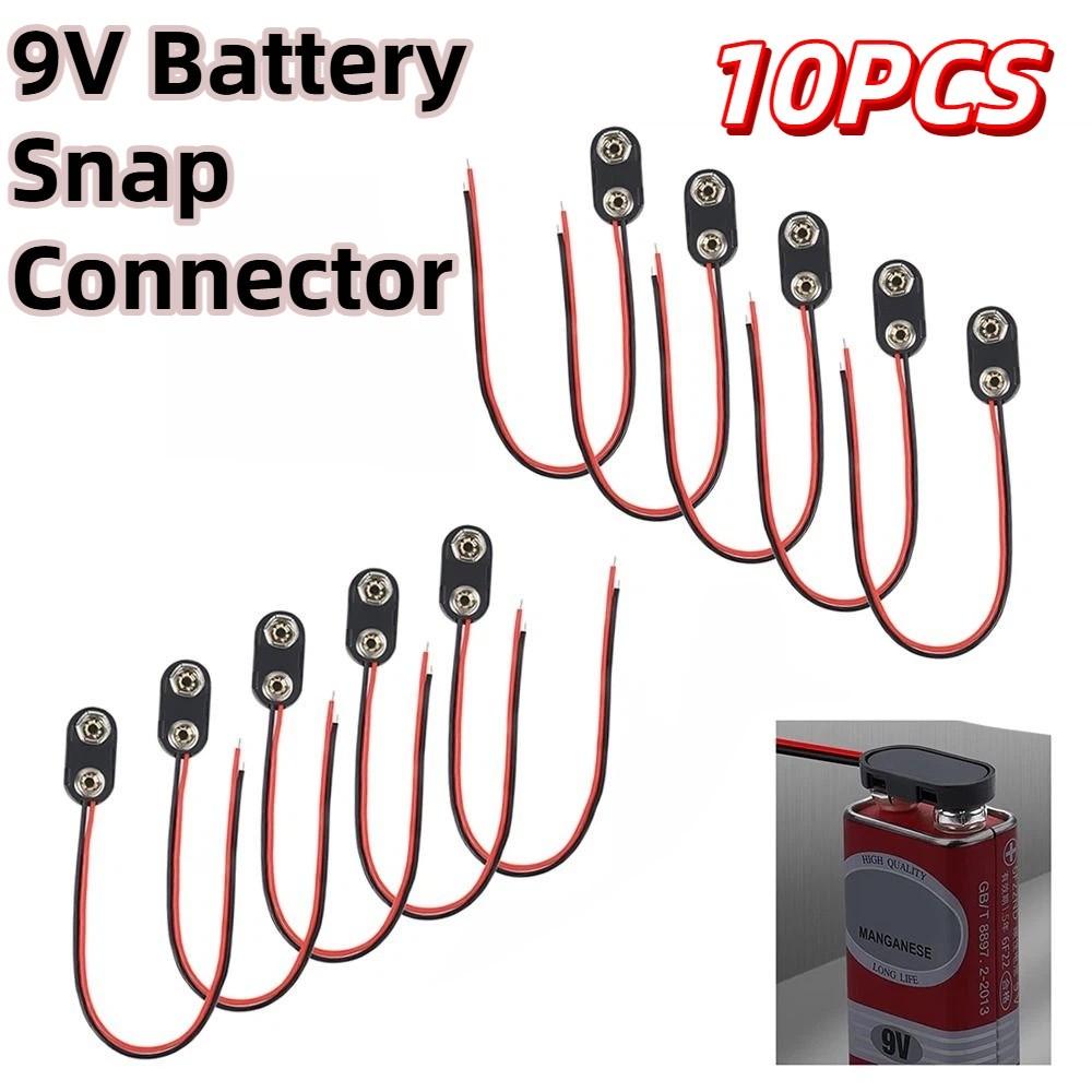 10Pcs I / T Type Cable Battery Clip Connector 9V Battery Snap Connector Battery Replacement