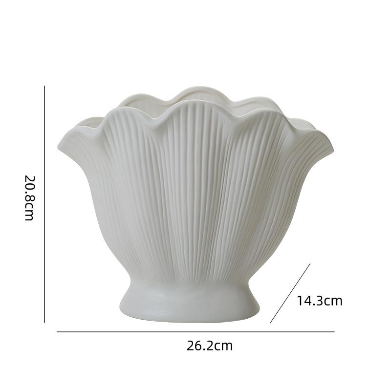 Ceramic Vase Shell Shape Vintage Vegetarian Roast Ceramic Decorative Crafts Flower Arrangement Hydroponics Home Decoration