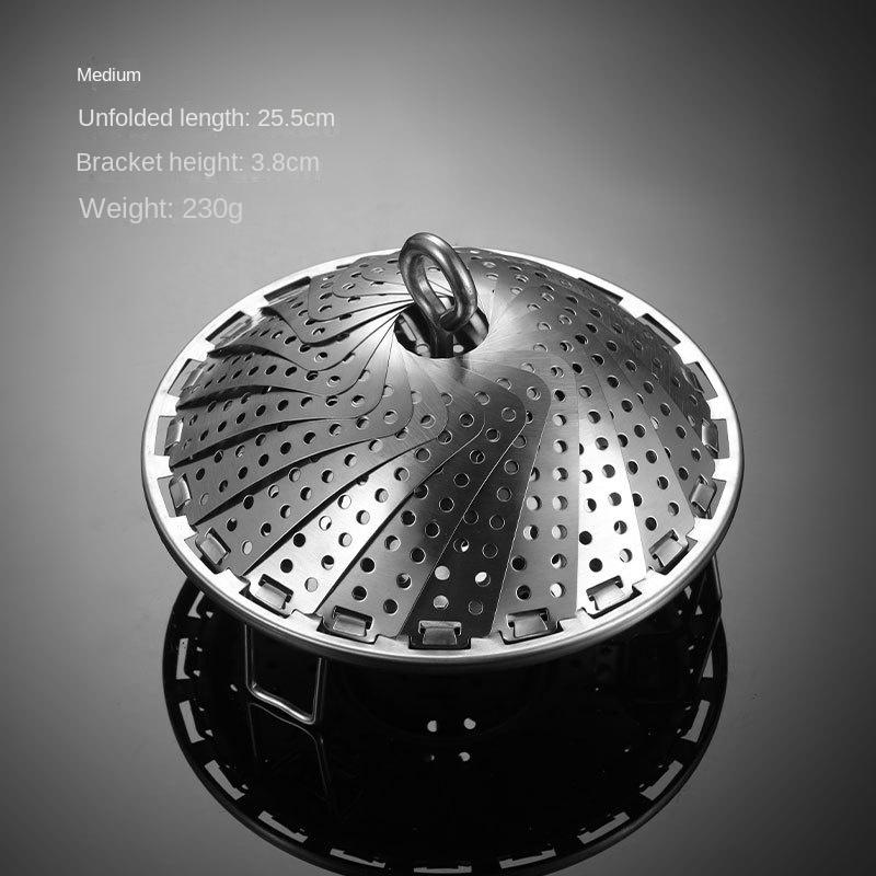 HANYANG 304 Stainless Steel Folding Steamer Tray Steam Rack Steam Drawer Telescopic Lotus Fruit and Vegetable Tray Draining Tray