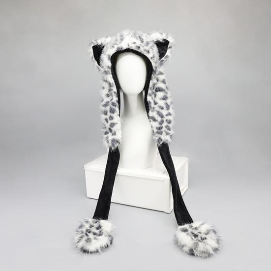 Winter Hat with Ear Flap Scarf Cartoon Deer Design Thickened Plush Ear Protection Hat Skiing Camping Travel Headwear