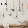 Nautical Wall Decor Wooden Starfish Hanging Decoration, Coastal Ornament, Ocean Boho Style Art Theme for Home Beach Lake House Sea Ornaments