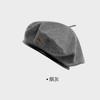 High Quality Fashion Spring and Summer PU Brim Adjustable Knitted Solid Color Cotton Beret Painter Hat for Women