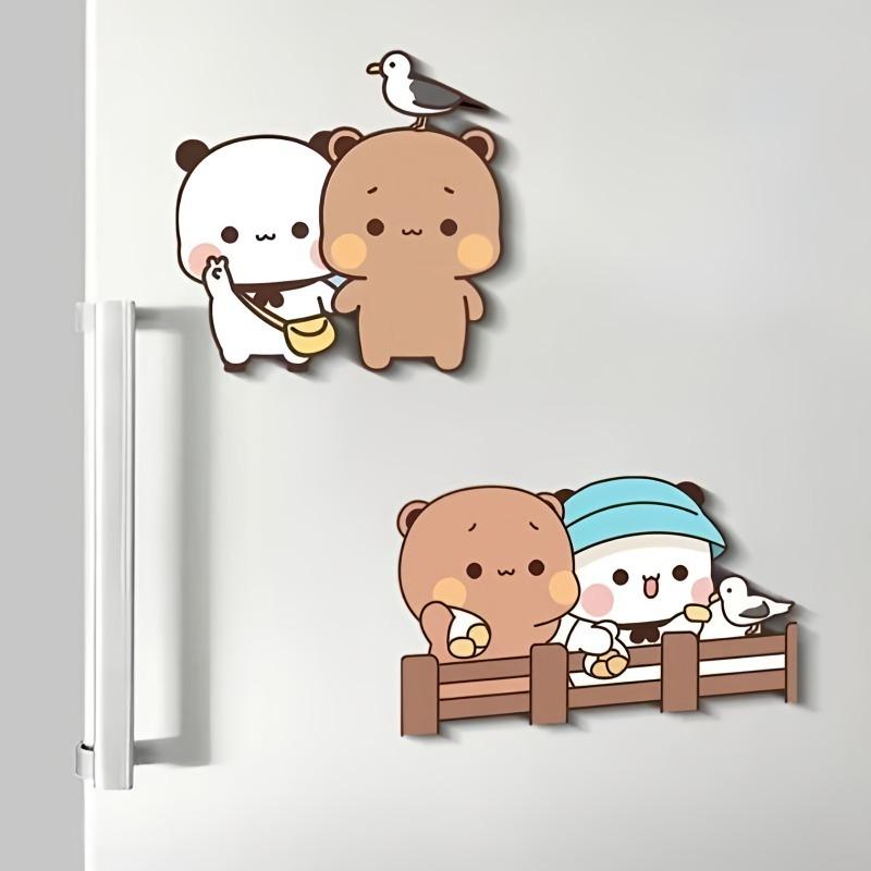 Fashnics Cute Bubu Dudu Fridge Magnets Kawaii Panda Yier Refrigerator Magnets Sticker Home Decor Sticker Creative Anime Home Accessories