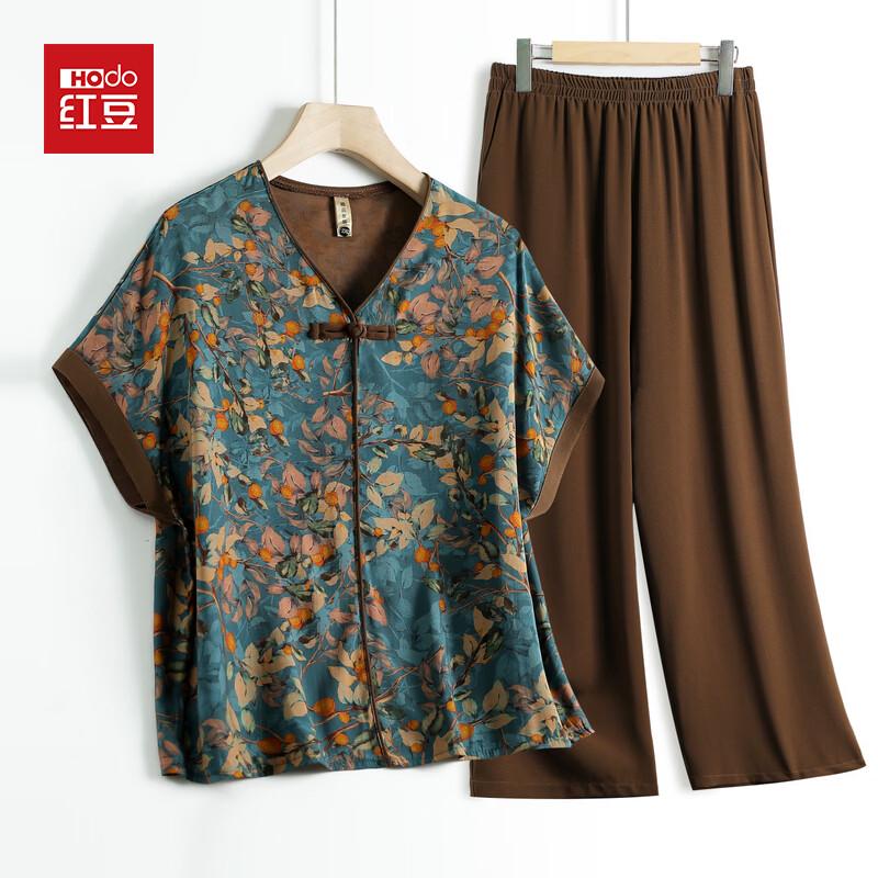 Hodo Women s Summer Floral Two-Piece Set 3XL