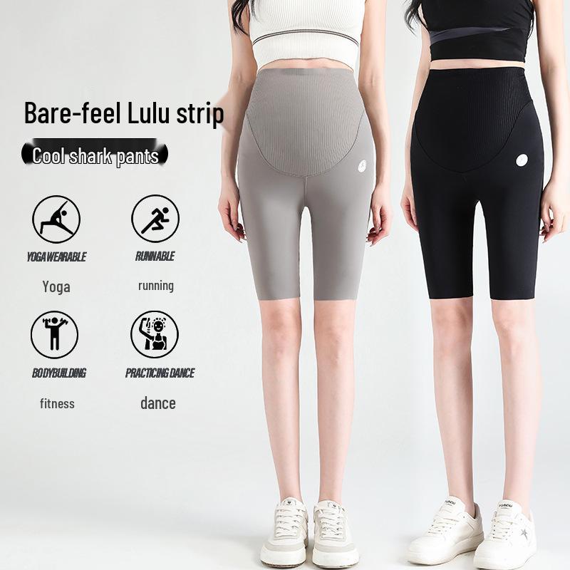 2026 Korean Style Maternity Sharkskin Shorts M
