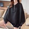 Navava Casual Ribbed Collar Long Sleeve Sweatshirt Nt2244
