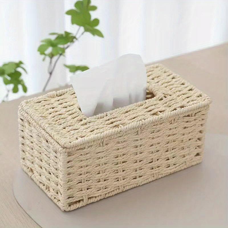 Hand - Knitted Tissue Box, Vintage Tissue Dispenser, Bohemian - Style Tissue Box. Suitable for Both Home and Office Use.