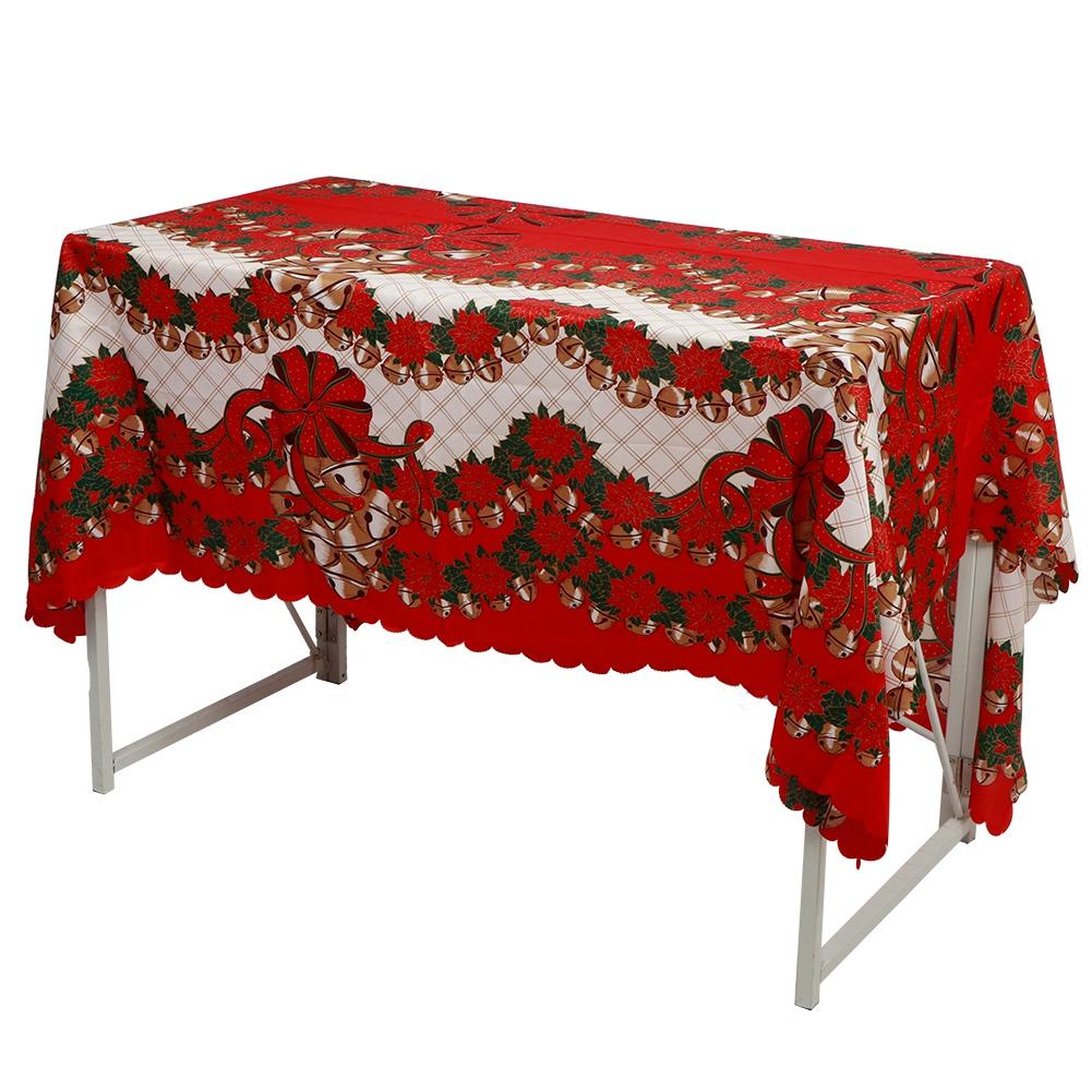 

Christmas Polyester Printing Anti Fouled Dinner Tablecloth Cover Decor for Home Kitchen Dinner PartyBell