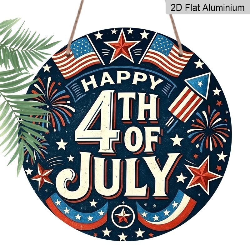 2D Flat Aluminum Wall Hanging In The Style of The 250th Anniversary of The Founding of The United States, Available In Various Sizes and With A