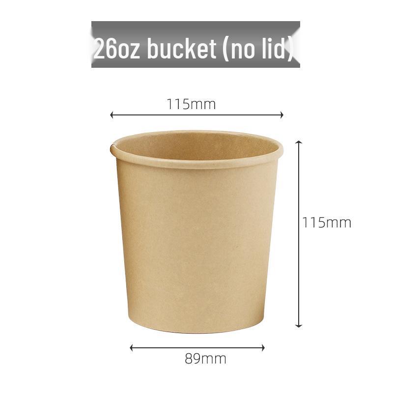 Disposable Kraft Paper Soup Bowl with Lid - Thickened Round Takeaway Meal Box for Porridge and Lunch