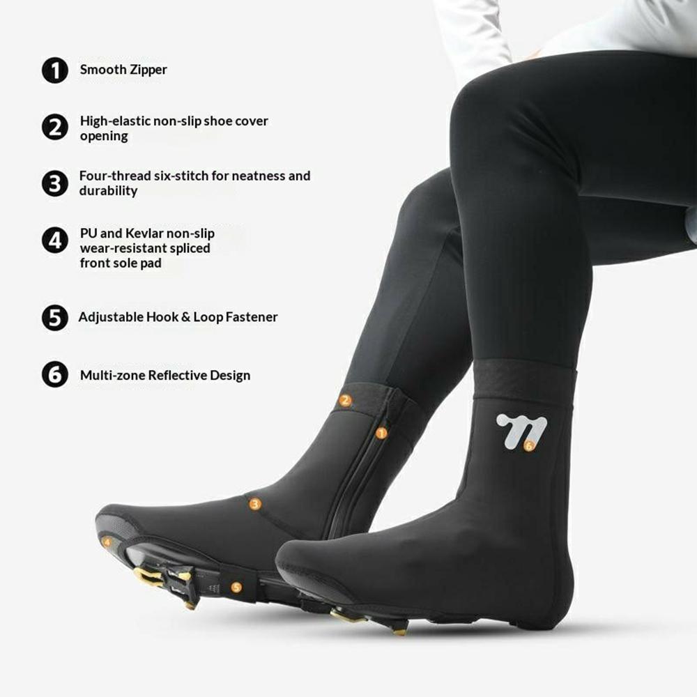 WEST BIKING YP0215050 1 Pair Windproof Cycling Shoes Cover Winter Thermal Overshoes Protector, for Shoe Size 40-43