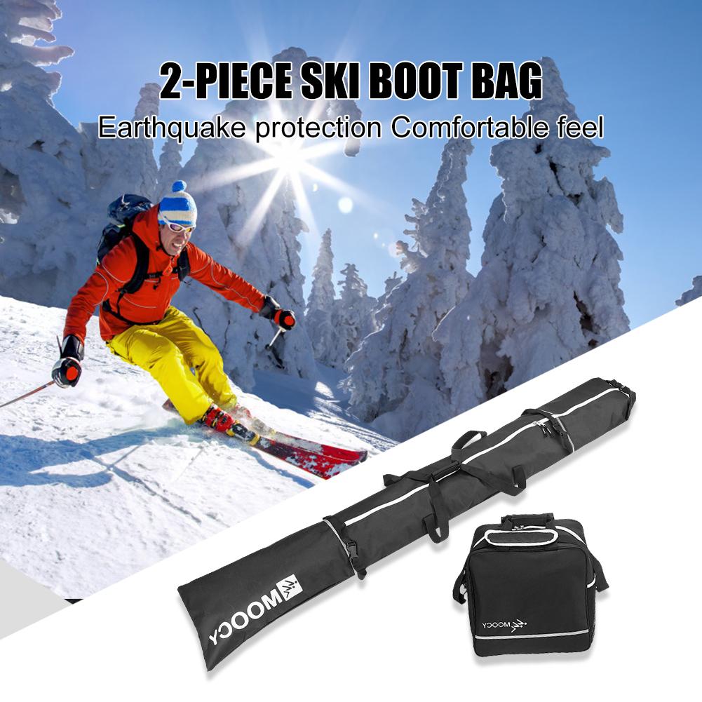 2 Pcs Ski Set Waterproof Ski Bag & Boot Bag Set Padded Ski Duffle Bag & Boot Tote Set Ski Carrier Bag & Boot Pouch for Men Women