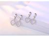 Silver-Plated Triangle Star Earrings with Micro-Paved Zirconia - Cute Women’s Ear Cuffs and Clips Jewelry