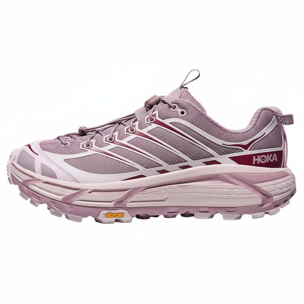 Hoka One One Mafate Three 2 Lightweight Comfortable Trail Running Shoes Unisex sneaker Light-Purple Peach 1141572-FTLL 38⅔