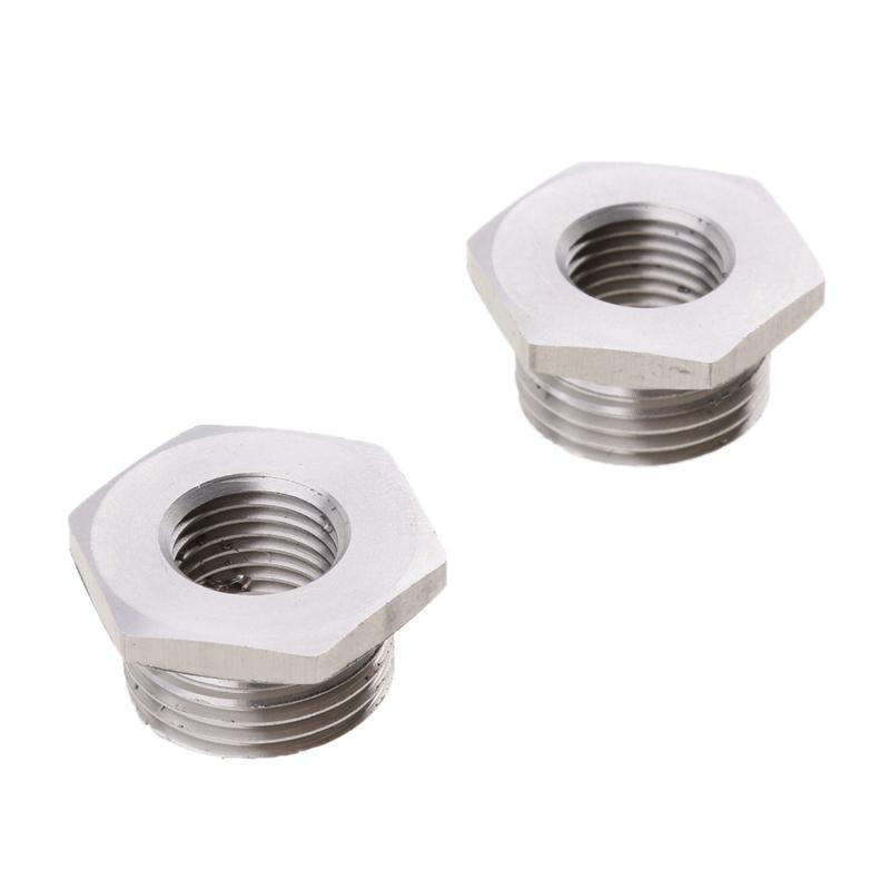 2x Stainless Reduce O2 Sensor Port Bungs Plug Adapters 18mm-12mm For Harley Easy To Install