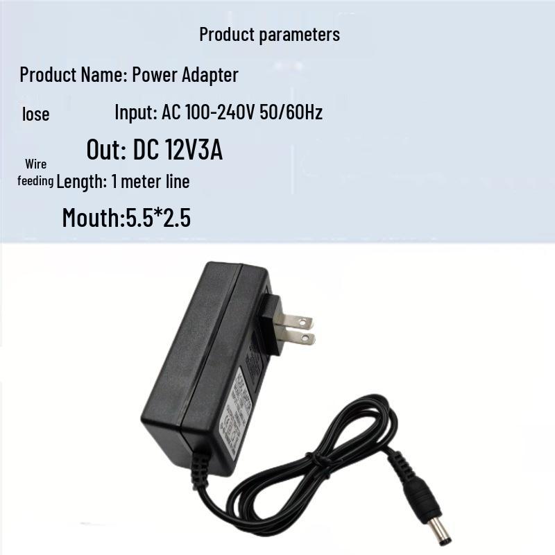 Universal 12V Power Adapter for Desktop Screens and LED Monitors (2A, 2.5A, 3A)