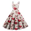Women's Valentine's Day Love Heart Print Sexy Off Shoulder Vintage Dress
