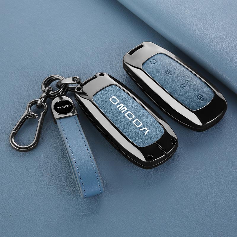 Zinc Alloy Leather Car Key Cover Key Shell Chery Omoda 7 C7 S7 Shs Phev   Omoda 5 C5 Keychain Keychain Car Accessories