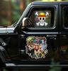 Car Stickers Customizable Waterproof Easy Install No Residue Anime Pirate Theme Straw Hat Flag Vinyl for Car Laptop Multi Sizes