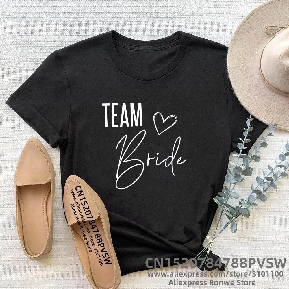 

Team Bride Letter Funny Women Wedding T Shirt Bride To Be Squad Evjf Bachelorette Hen Party Bridesmaid Tops Tee L