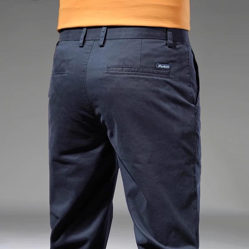 Hong Kong 2025 Men's Slim Fit Business Stretch Trousers - Spring/Autumn Season, High-End Straight Leg Casual Pants