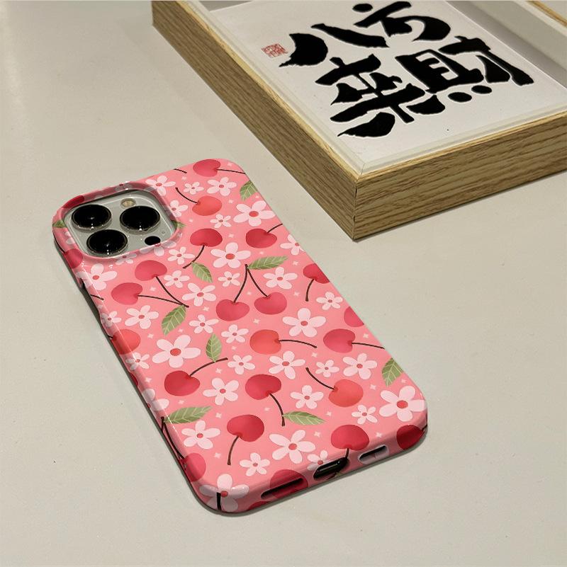 Amazon hot-selling sweet cherry mobile phone case Apple 16 ultra-thin film case iPhone17 anti-drop 14promax