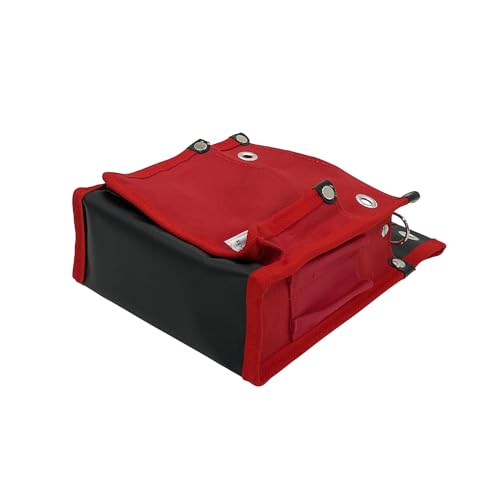 SK11 Canvas Tobi Waist Pouch, 2-Tier, BS, Red, TSH-2DBS-RD, Slim, Reinforced Bottom, with Inner Pocket