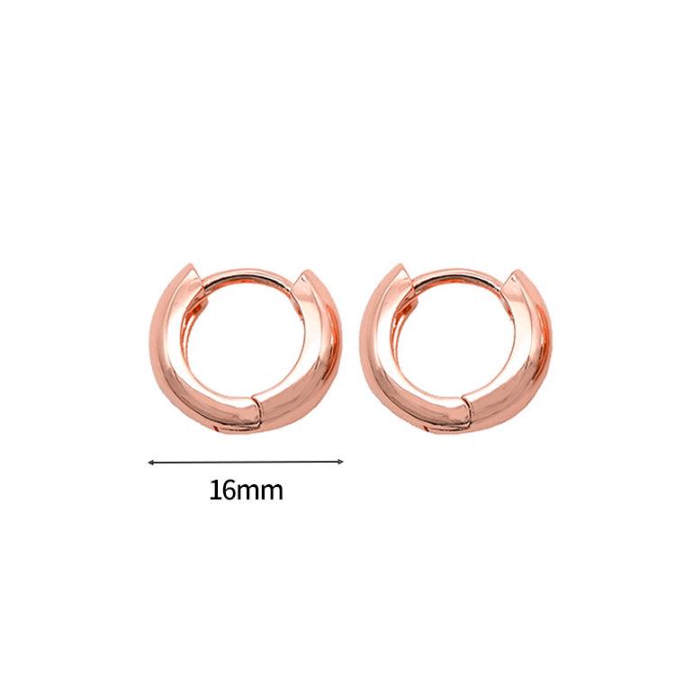 Orecchini a cerchio rotondi lisci placcati in oro 14k - Gioielli di moda eleganti e leggeri di lusso per le donne