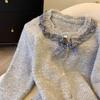 Sweaters Coat Cardigan for Women Winter Thickened Solid Color Loose Long Sleeve Knit Sweaters Coat