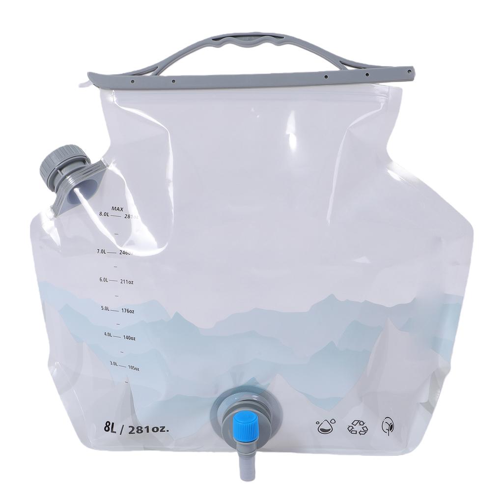 8L Water Storage Bag Large Capacity Faucet Design Portable Foldable Water Container Bag for Camping