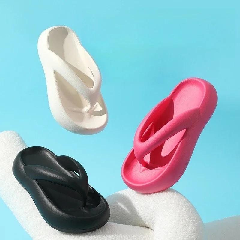 2025 Summer New! Women's Thick Sole Flip Flops - Memory Foam Stylish Thong Sandals for Beach Outdoor Fashion Wear