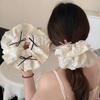 Hair Tie Embroidery Lace Fabric Bowknot Decor Hair Scrunchie High Elasticity No Damage Hair Rope Ponytails Buns Wrist Wear