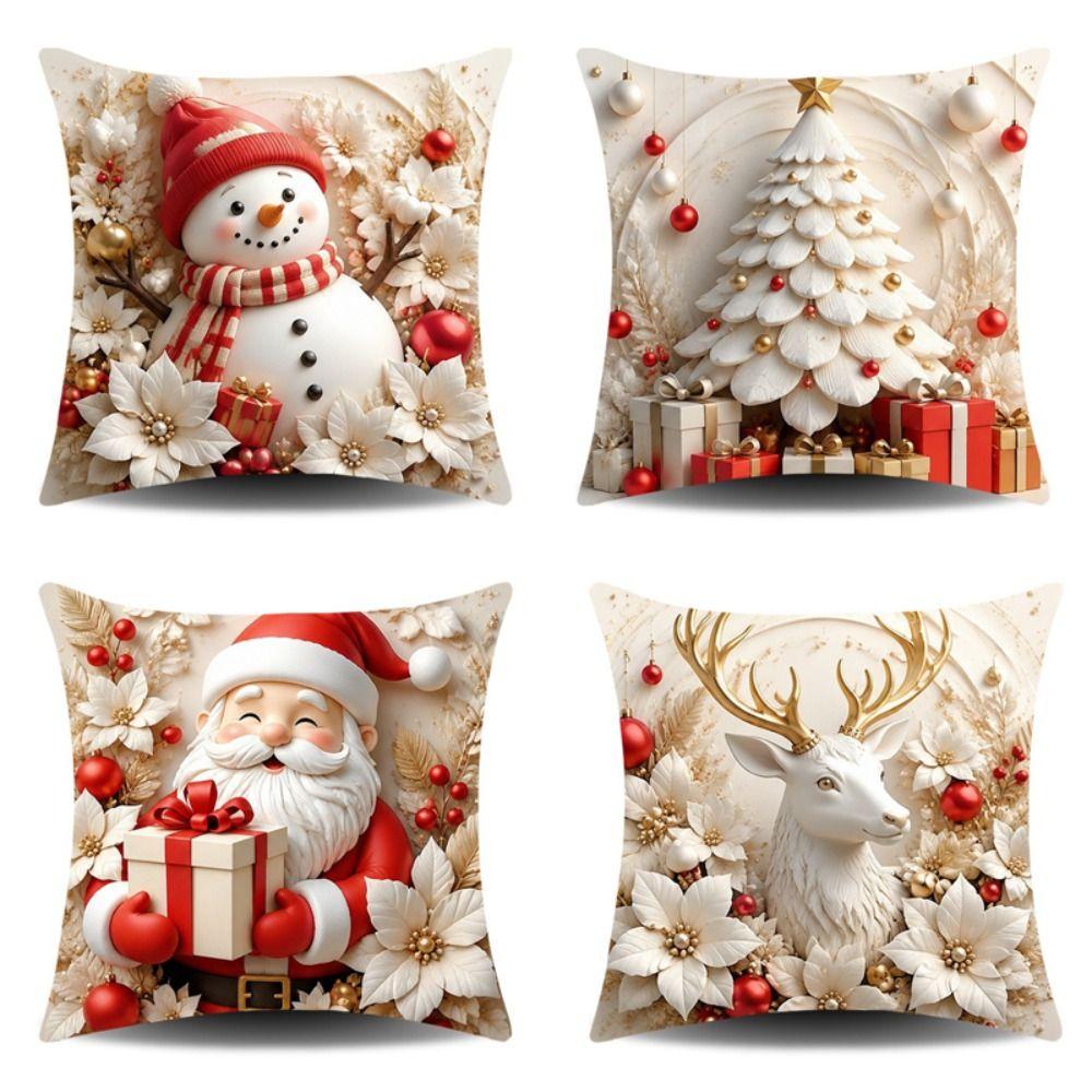 Detachable Soft Christmas Pillow Covers 45x45cm Christmas Themed Pillow Case  Sofa House Room