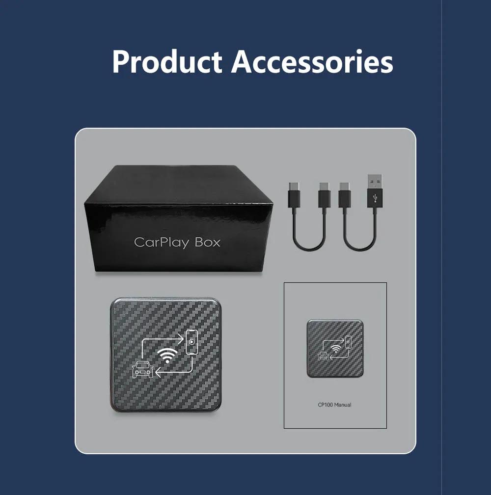 2IN1 Mini AI Box for Apple CarPlay Wireless Adapter Car OEM Wired CarPlay To Wireless CarPlay USB Dongle Plug and Play Ai Box