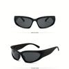 2pcs Y2k Top INS Rectangular Sunglasses Trend Hip Hop Punk Sun Glasses Street Shooting Retro Shade for Men and Women