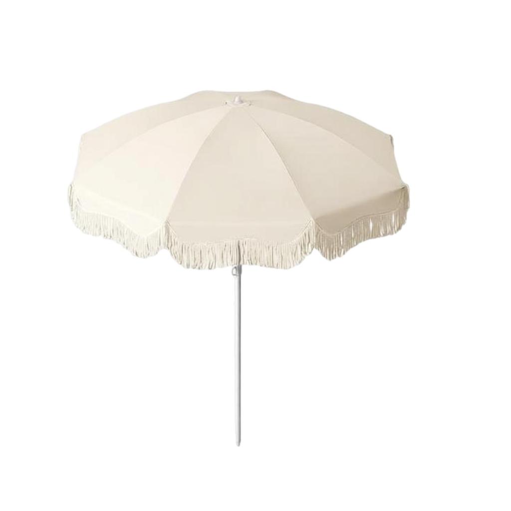 Portable Patio Umbrella Fringe Parasol Sun Protection Outdoor Umbrellas for Lawn Terrace Gathering