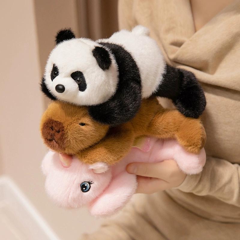20Cm Lying Small Cartoon Animal Toy Stuffed Soft Fuzzy Panda Capybara Gift