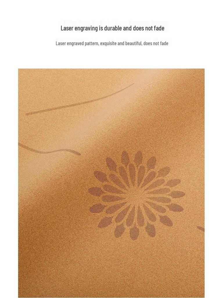 Professional Non-Slip Sweat-Absorbent Cork Rubber Yoga Mat for Hot Yoga and Fitness