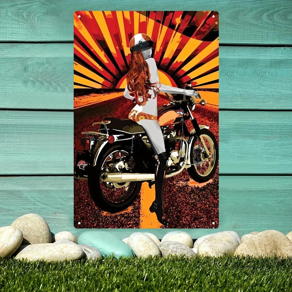 

Vintage Motorcycle Metal Sign 8x12 Inch Retro Wall Art for Home Bar Garage Decor 20x30cm