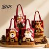 Decorative Christmas Party Favor Bags Tote Bag Santa/Snowman/Elk/Bear 3D Doll Decor Thick Cloth Holiday Candy Treat Holders Fabric Storage Pouch for
