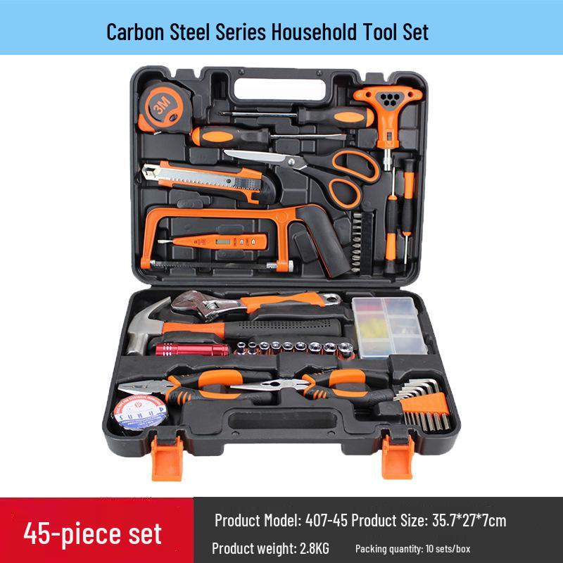 Carbon Steel Hand Tool Kit for Home, Vehicle, and Auto Repair