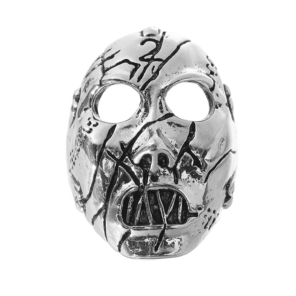 Boutique New Retro Simple New Punk Hip-hop Skull Personality Men's Open Ring Robot Ghost Head Jewelry