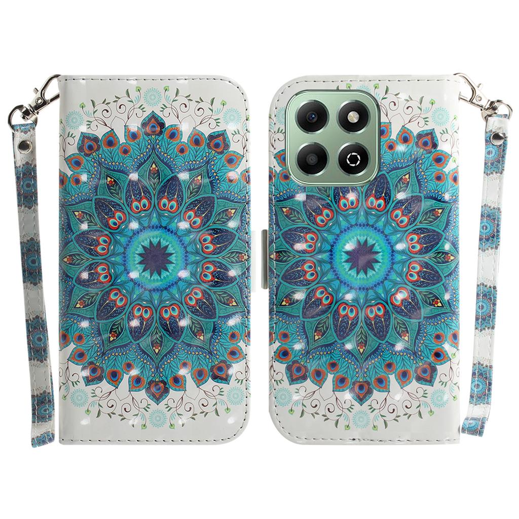 Etui z podstawką do Honor X6b 4G z nadrukiem wzoru, skórzane etui portfelowe na telefon